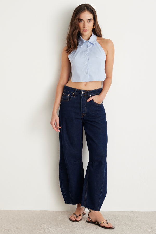 CALÇA BARREL JEANS ESCURO