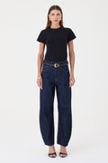 CALÇA MARIA FEMININA BARREL JEANS ESCURO