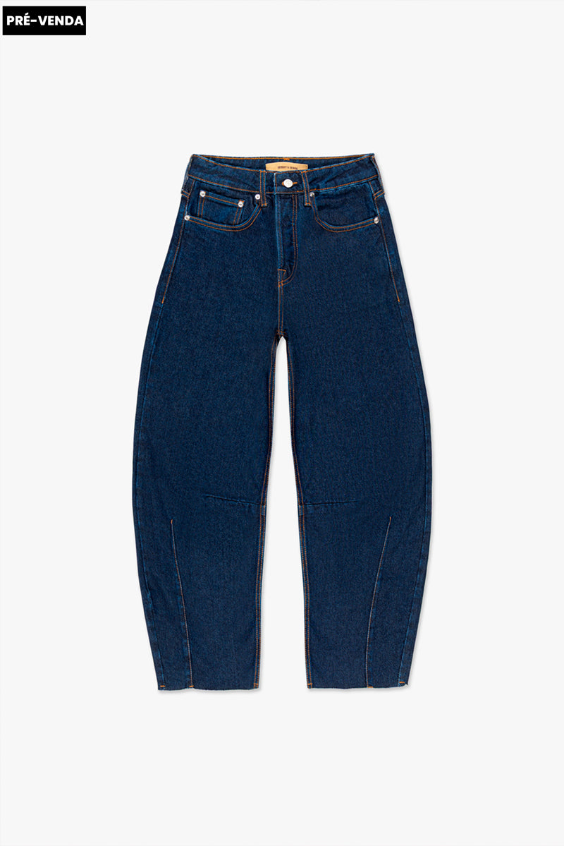 CALÇA MARIA FEMININA BARREL JEANS ESCURO