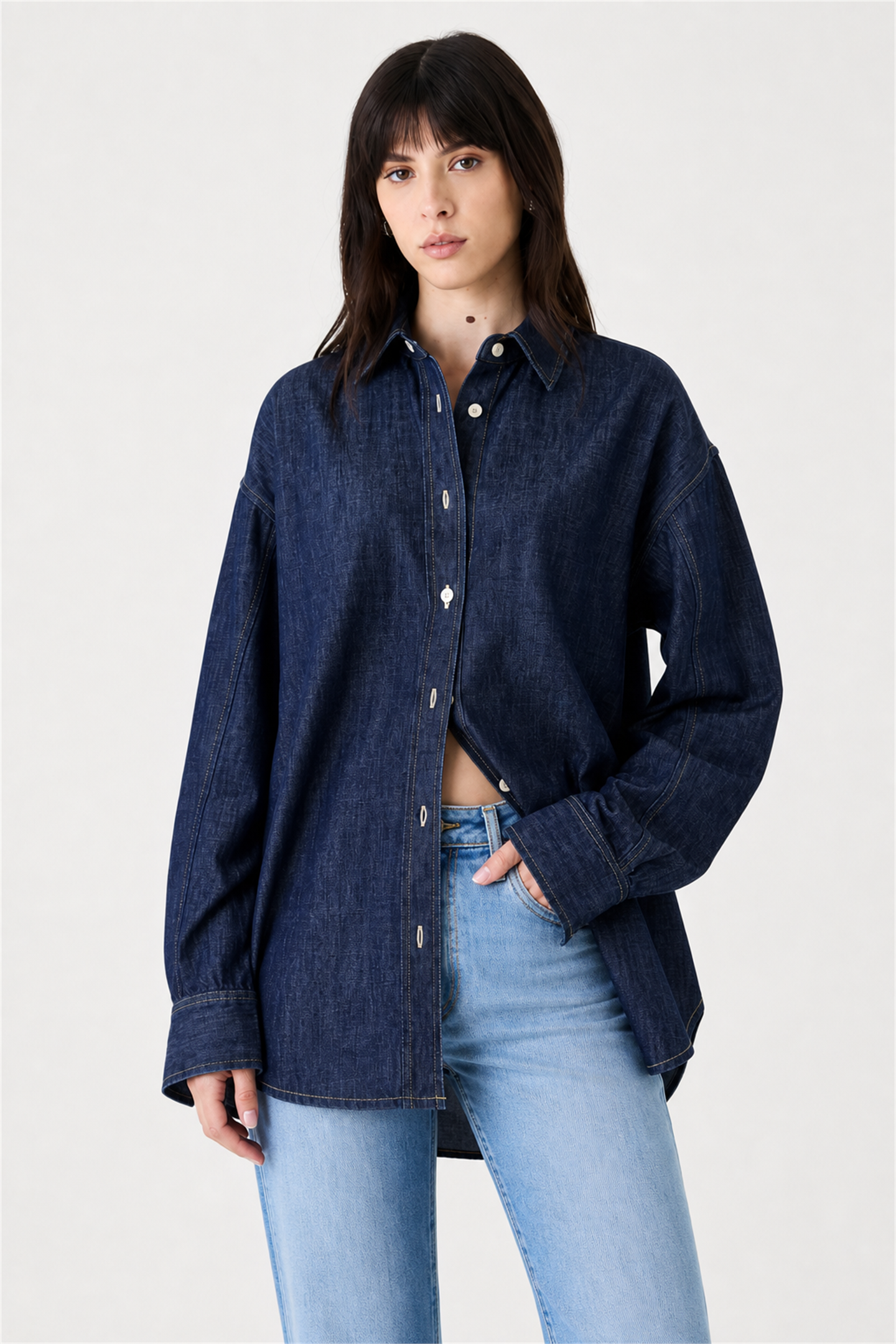 CAMISA JAMIE FEMININA JEANS ESCURO