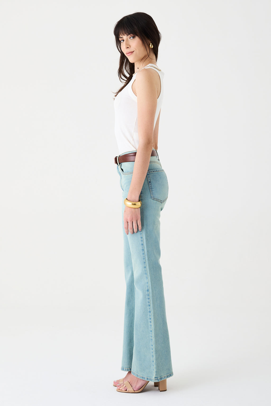 CALÇA LARISSA FEMININA BOOTCUT JEANS CLARO DIRTY