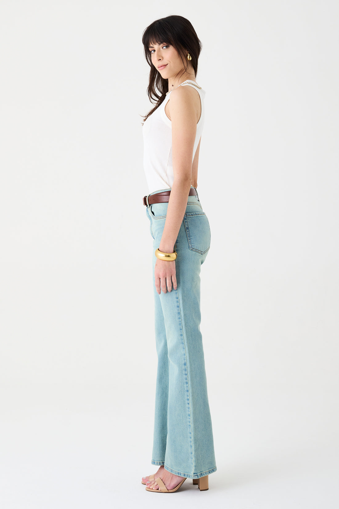 CALÇA LARISSA FEMININA BOOTCUT JEANS CLARO DIRTY