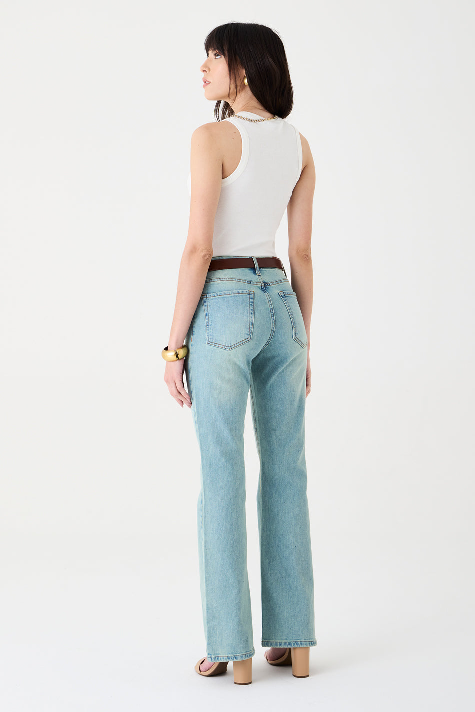 CALÇA LARISSA FEMININA BOOTCUT JEANS CLARO DIRTY