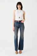 CALÇA LARISSA FEMININA BOOTCUT JEANS ESCURO DIRTY