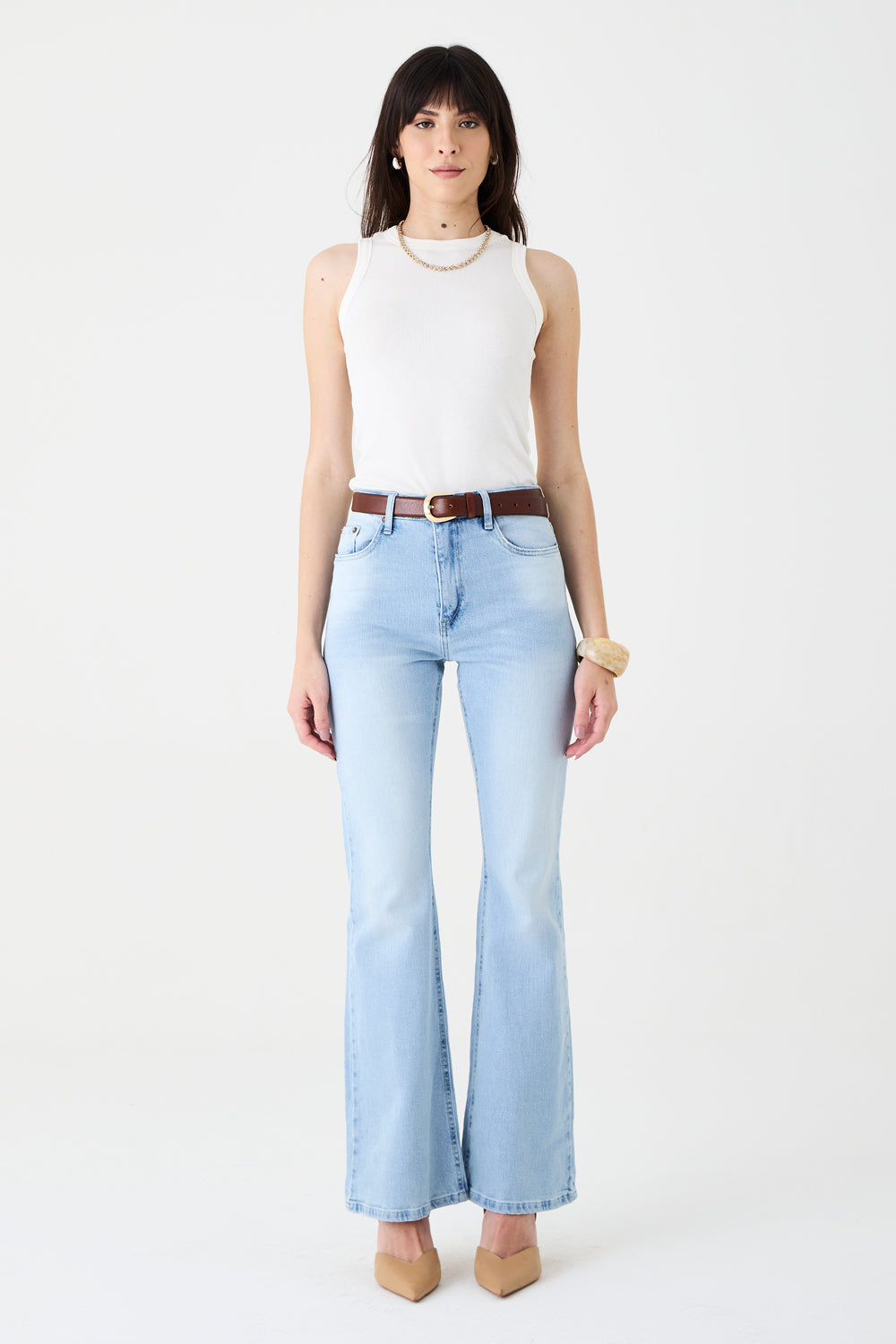 CALÇA LARISSA FEMININA BOOTCUT JEANS CLARO