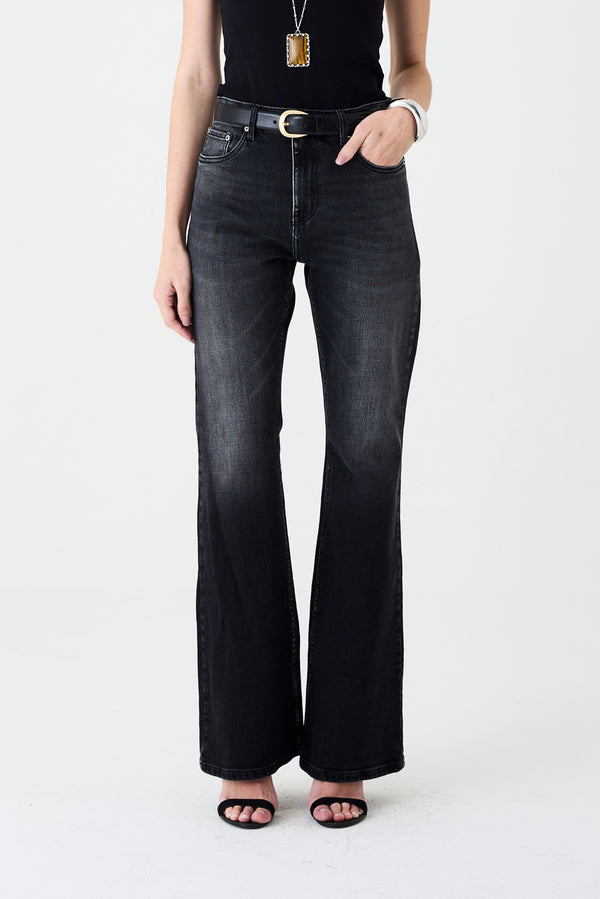 CALÇA BOOTCUT STONED JEANS BLACK JEANS