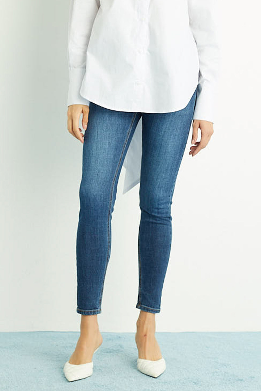 Calça Skinny Stoned Jeans Escuro