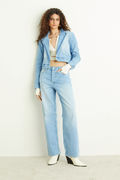 CALÇA MARESSA FEMININA WIDE LEG JEANS CLARO