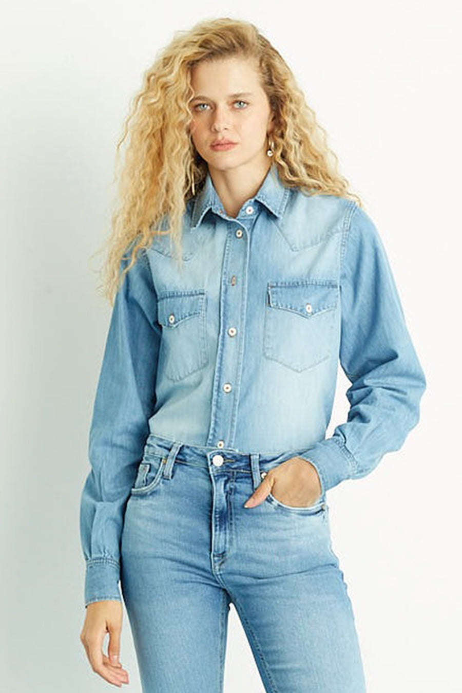 CAMISA FEMININA JEANS WESTERN