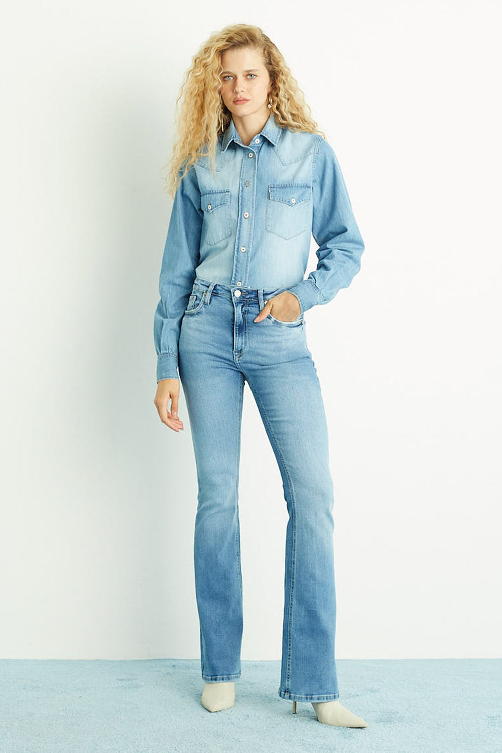 CAMISA FEMININA JEANS WESTERN