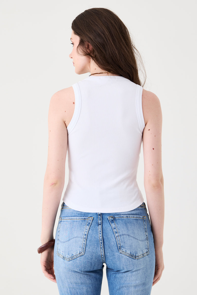 REGATA FEMININA BARRA ARREDONDADA RIBANA - BRANCO