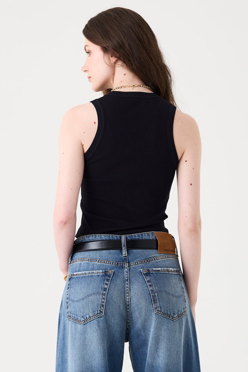 REGATA FEMININA BARRA ARREDONDADA RIBANA - PRETO