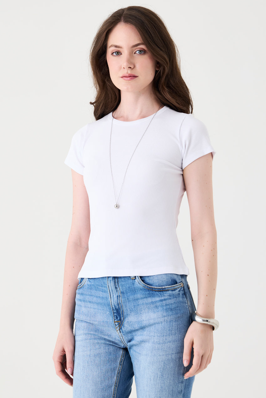 T-SHIRT FEMININA BABY LOOK RIBANA - BRANCO