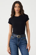 T-SHIRT FEMININA BABY LOOK RIBANA - PRETO