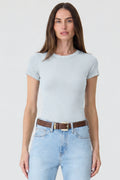 T-SHIRT FEMININA BABY LOOK RIBANA AZUL CLARO