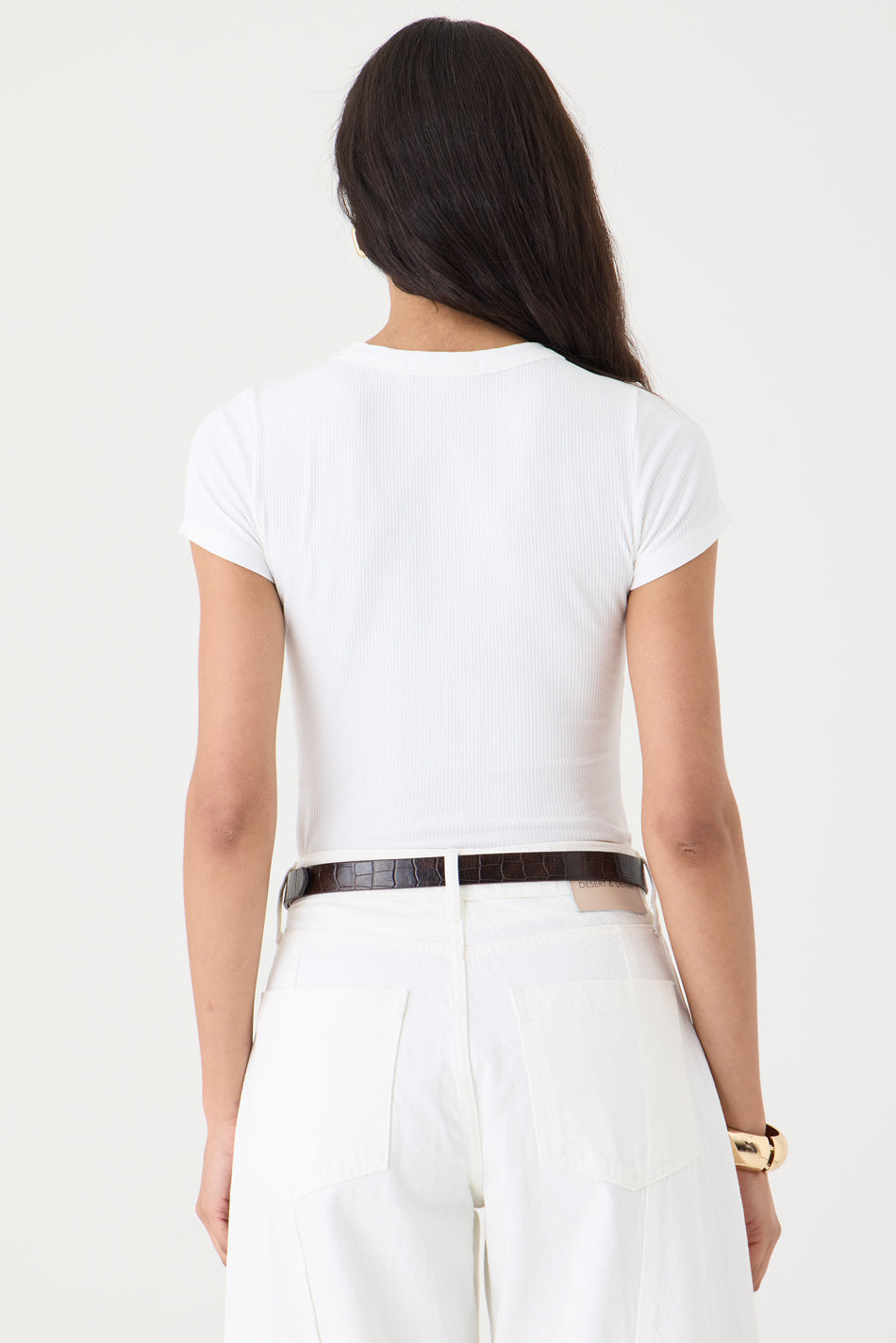 T-SHIRT FEMININA BABY LOOK RIBANA - OFF WHITE