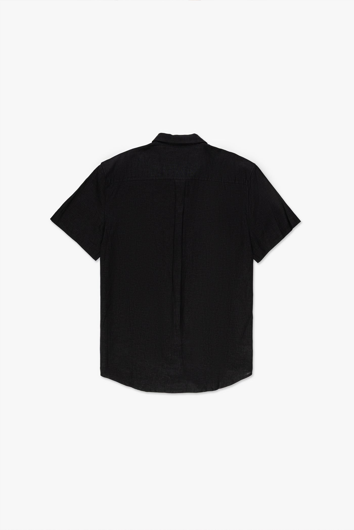 CAMISA MASCULINA LINHO MANGA CURTA - PRETO