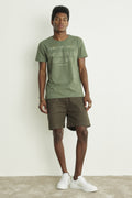 SHORTS ROMEO MASCULINO BOLSO FACA SARJA VERDE MILITAR