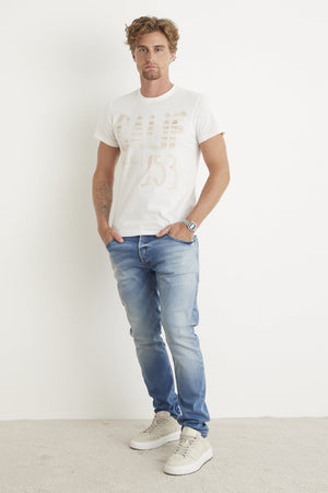 CALÇA THEO MASCULINA SLIM JEANS MÉDIO CLARO