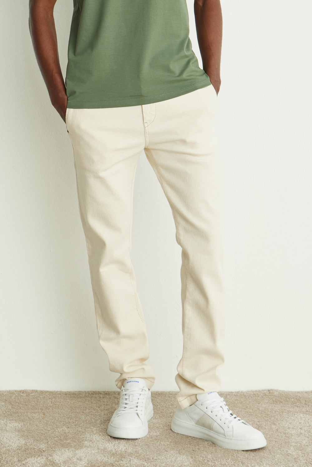 CALCA CHINO SARJA NATURAL MASC