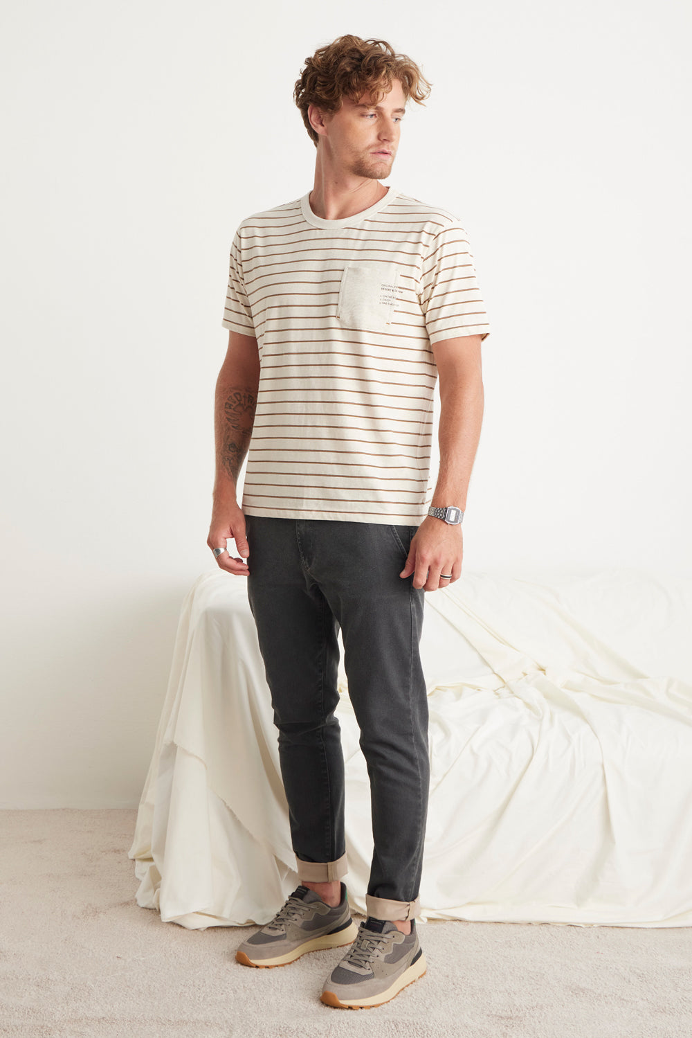 CALÇA OTTO MASCULINA CHINO JEANS COLOR GRAFITE