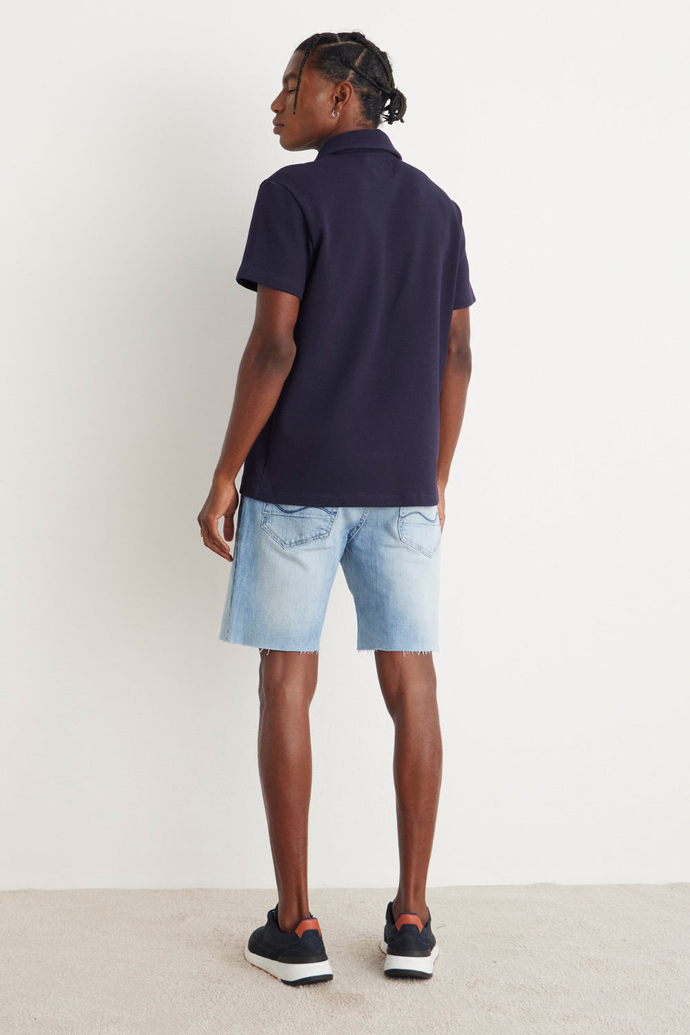Camiseta Polo Zíper Masc Marinho