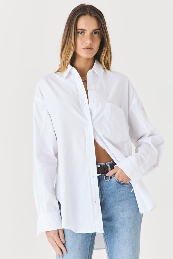 CAMISA FEMININA TRICOLINE RELAXED - BRANCO