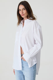 CAMISA FEMININA TRICOLINE RELAXED  BRANCO