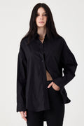 CAMISA FEMININA TRICOLINE RELAXED - PRETO