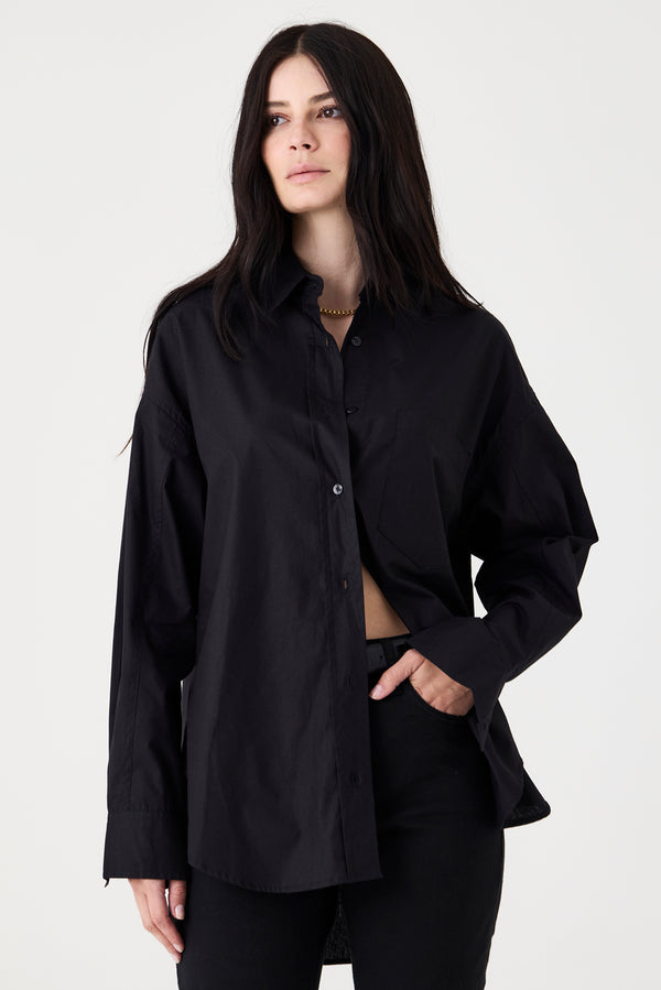 CAMISA FEMININA TRICOLINE RELAXED - PRETA