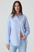 CAMISA FEMININA TRICOLINE RELAXED  AZUL CLARO
