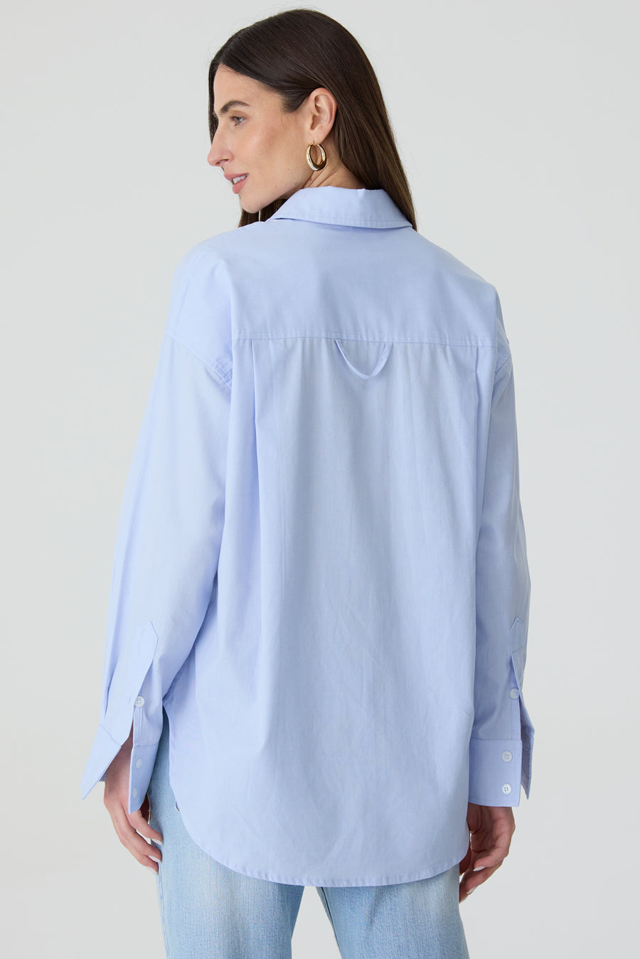 CAMISA FEMININA TRICOLINE RELAXED  AZUL CLARO