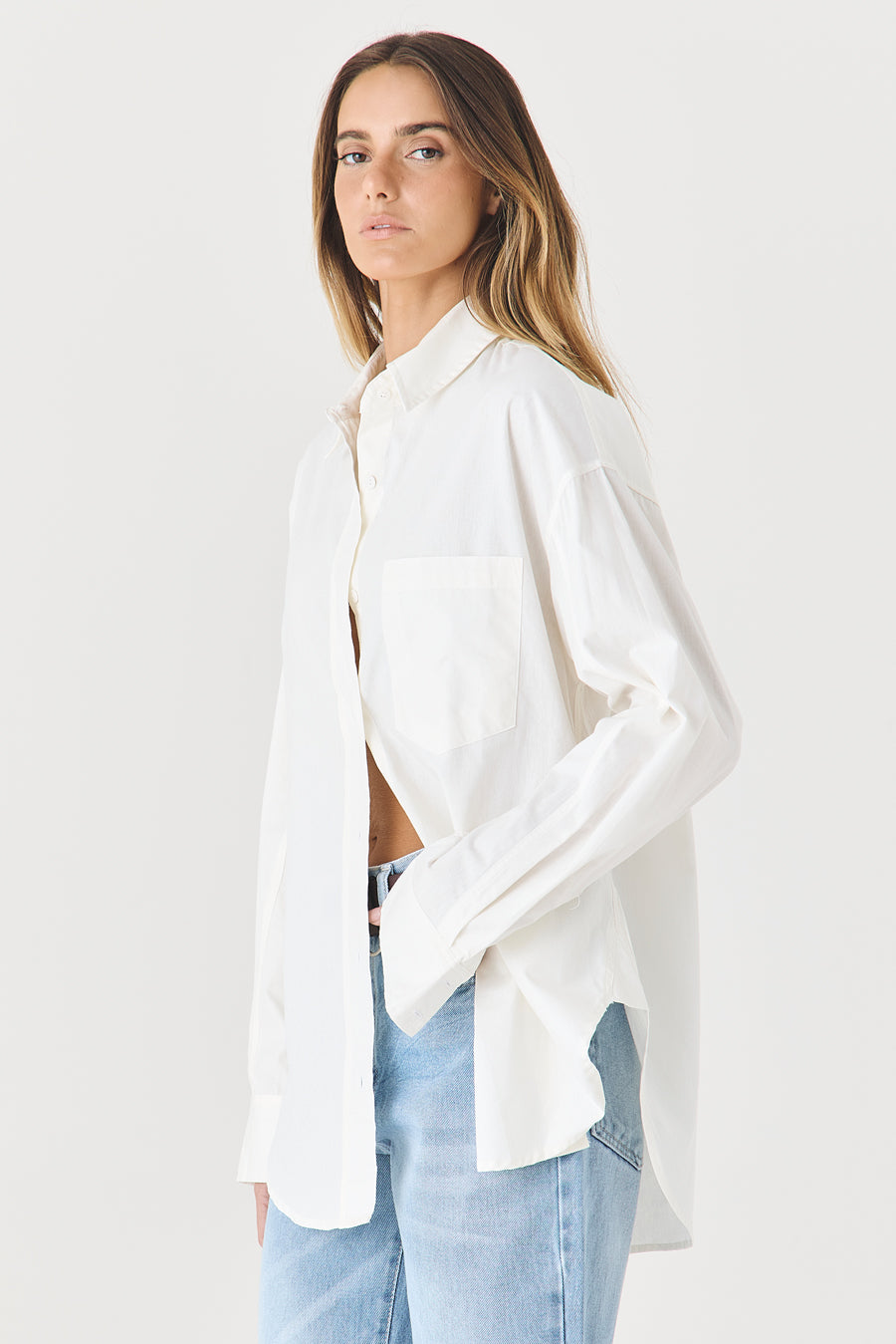 CAMISA FEMININA TRICOLINE RELAXED - OFF WHITE