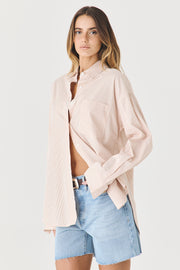 CAMISA FEMININA TRICOLINE RELAXED  - OFF/CARAMELO