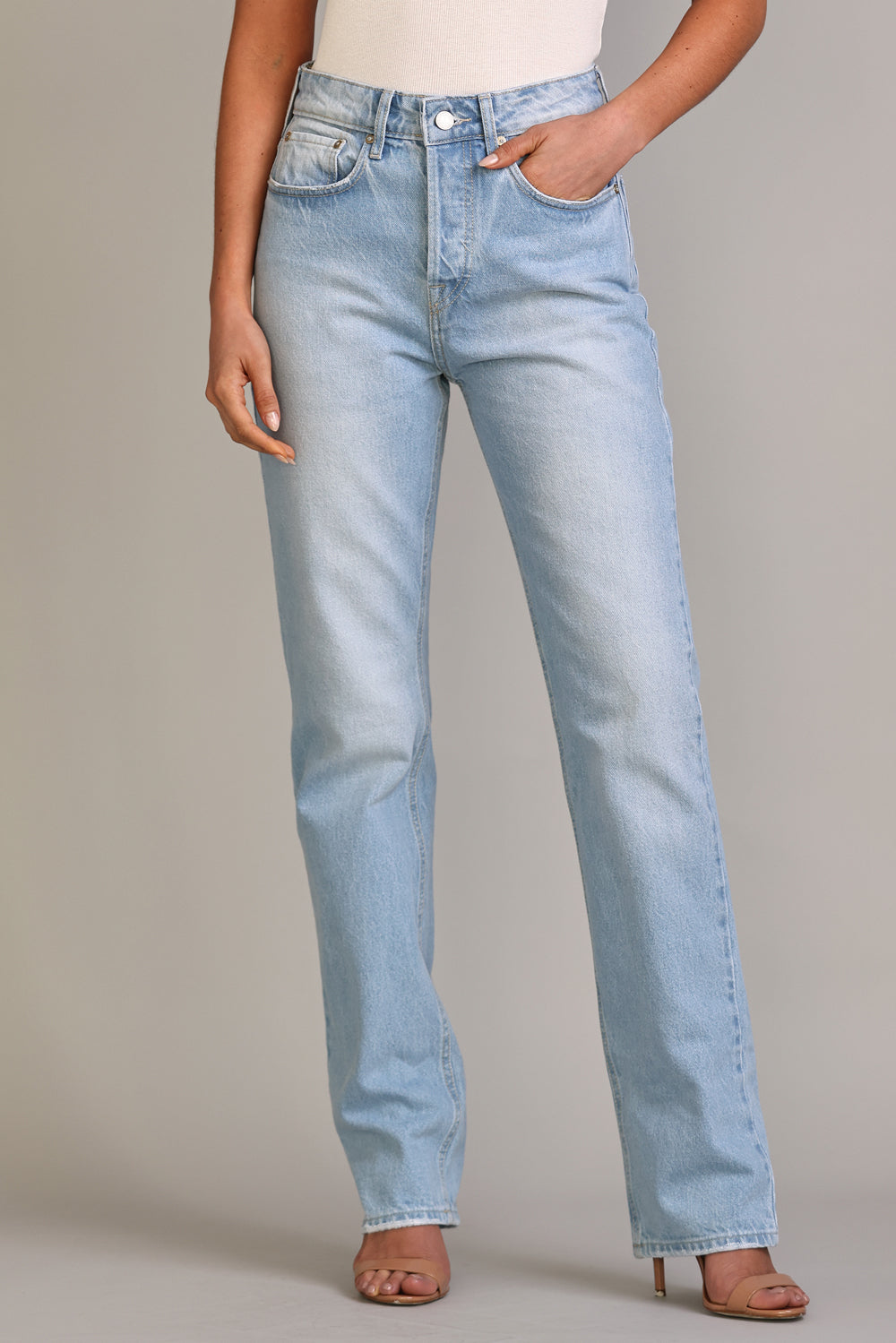 Calça Straight Jeans Claro
