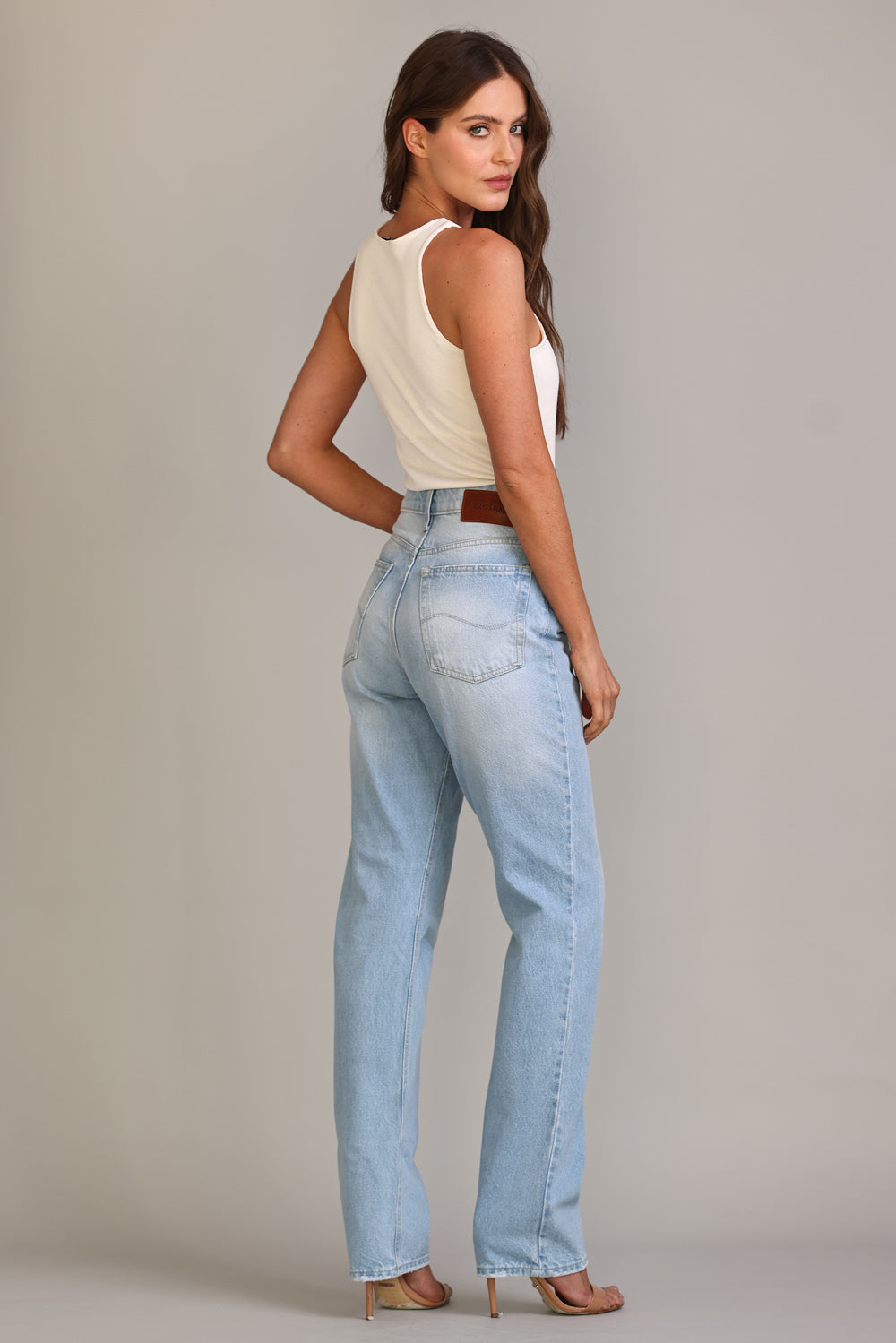 Calça Straight Jeans Claro