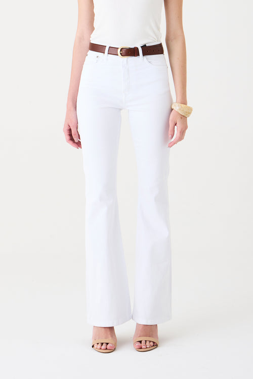 CALÇA LARISSA FEMININA BOOTCUT SARJA BRANCA