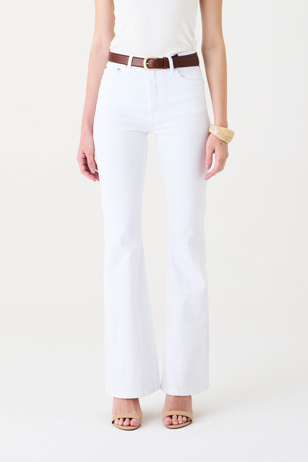 CALÇA LARISSA FEMININA BOOTCUT SARJA BRANCA