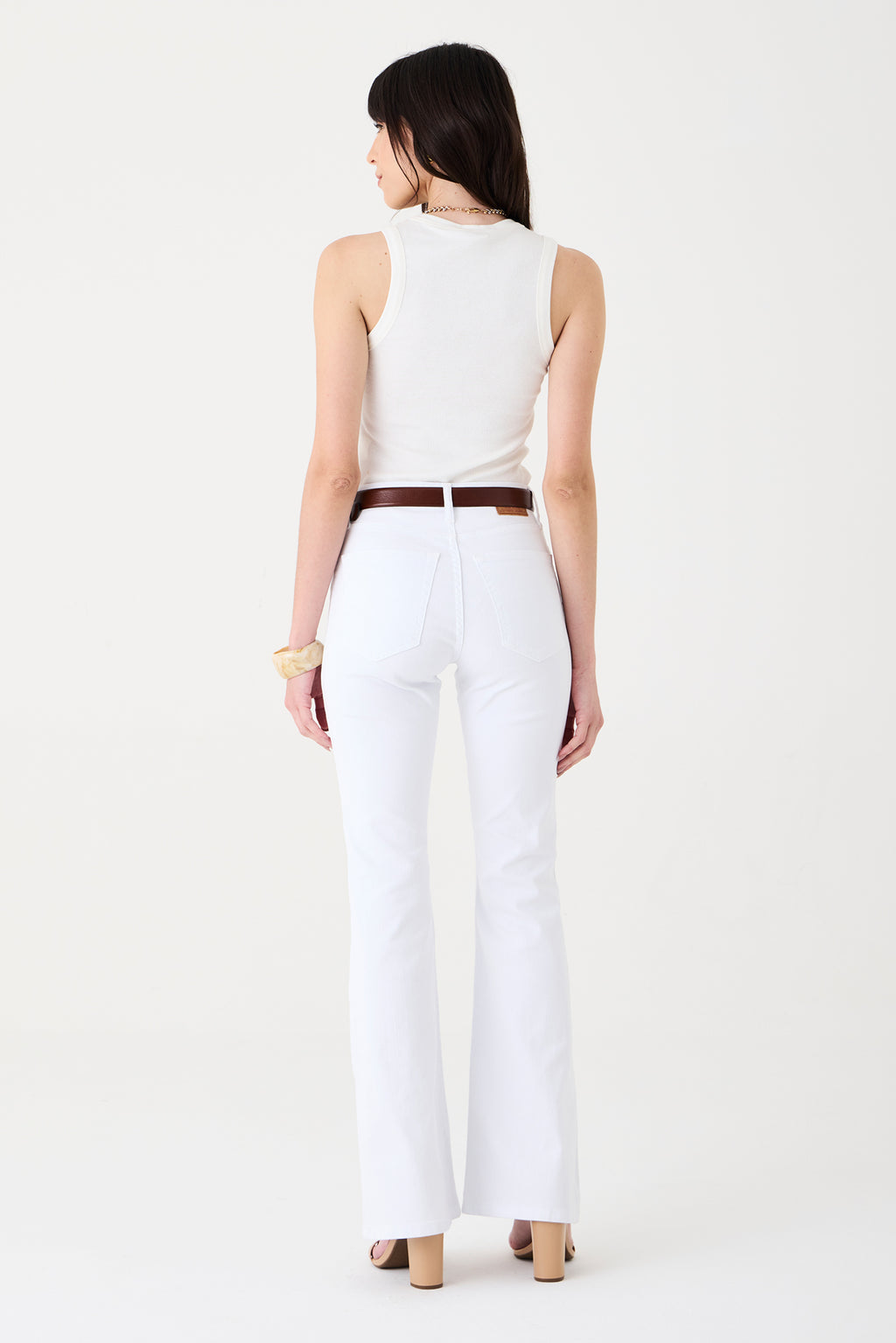 CALÇA LARISSA FEMININA BOOTCUT SARJA BRANCA