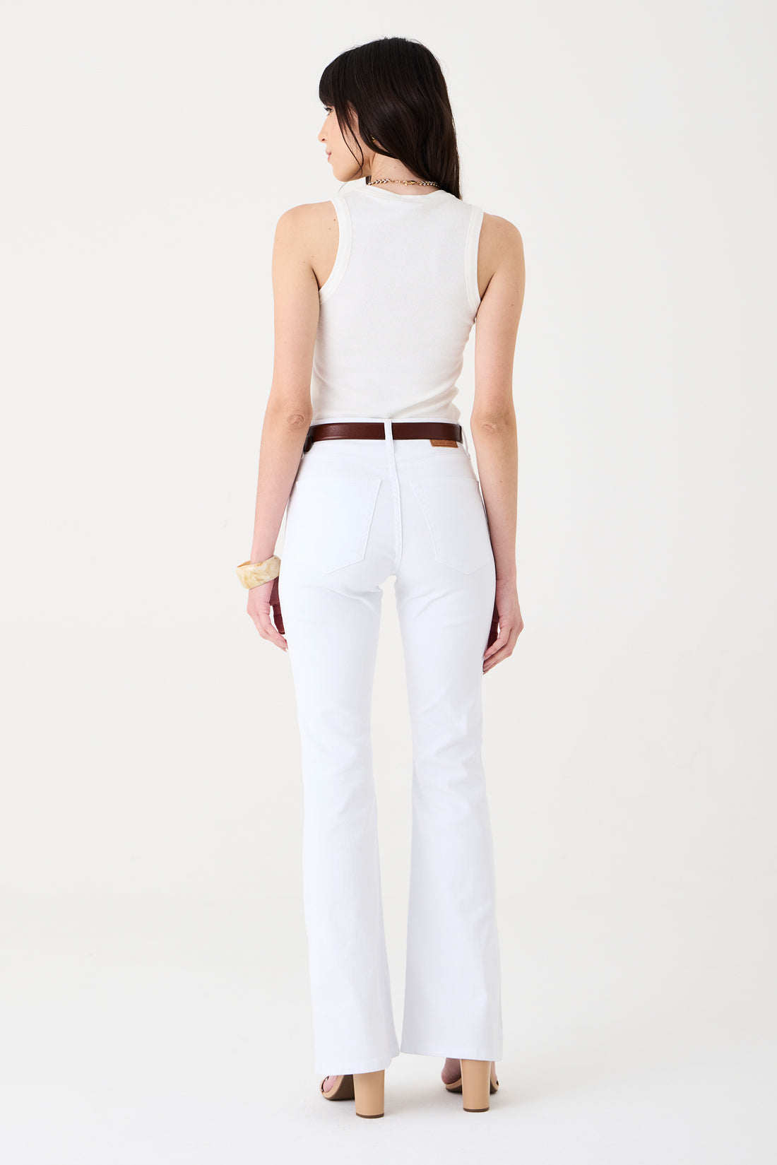 CALÇA LARISSA FEMININA BOOTCUT SARJA BRANCA
