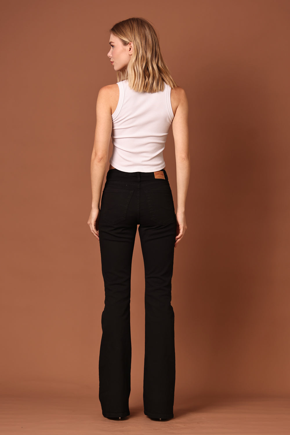 CALÇA BOOTCUT SARJA - PRETA