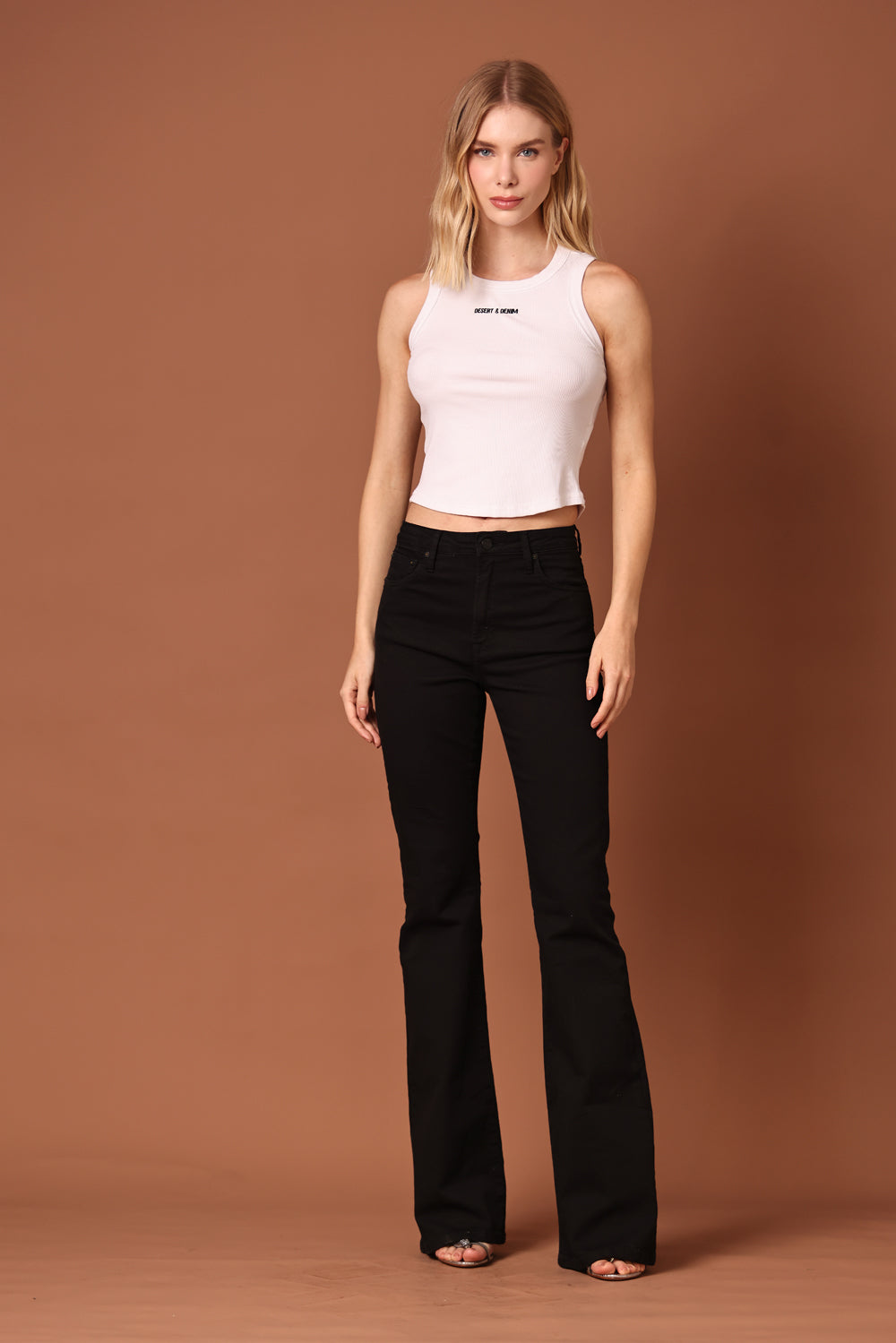 CALÇA BOOTCUT SARJA - PRETA