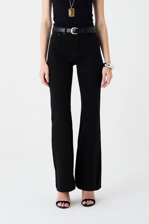CALÇA LARISSA FEMININA BOOTCUT SARJA PRETA