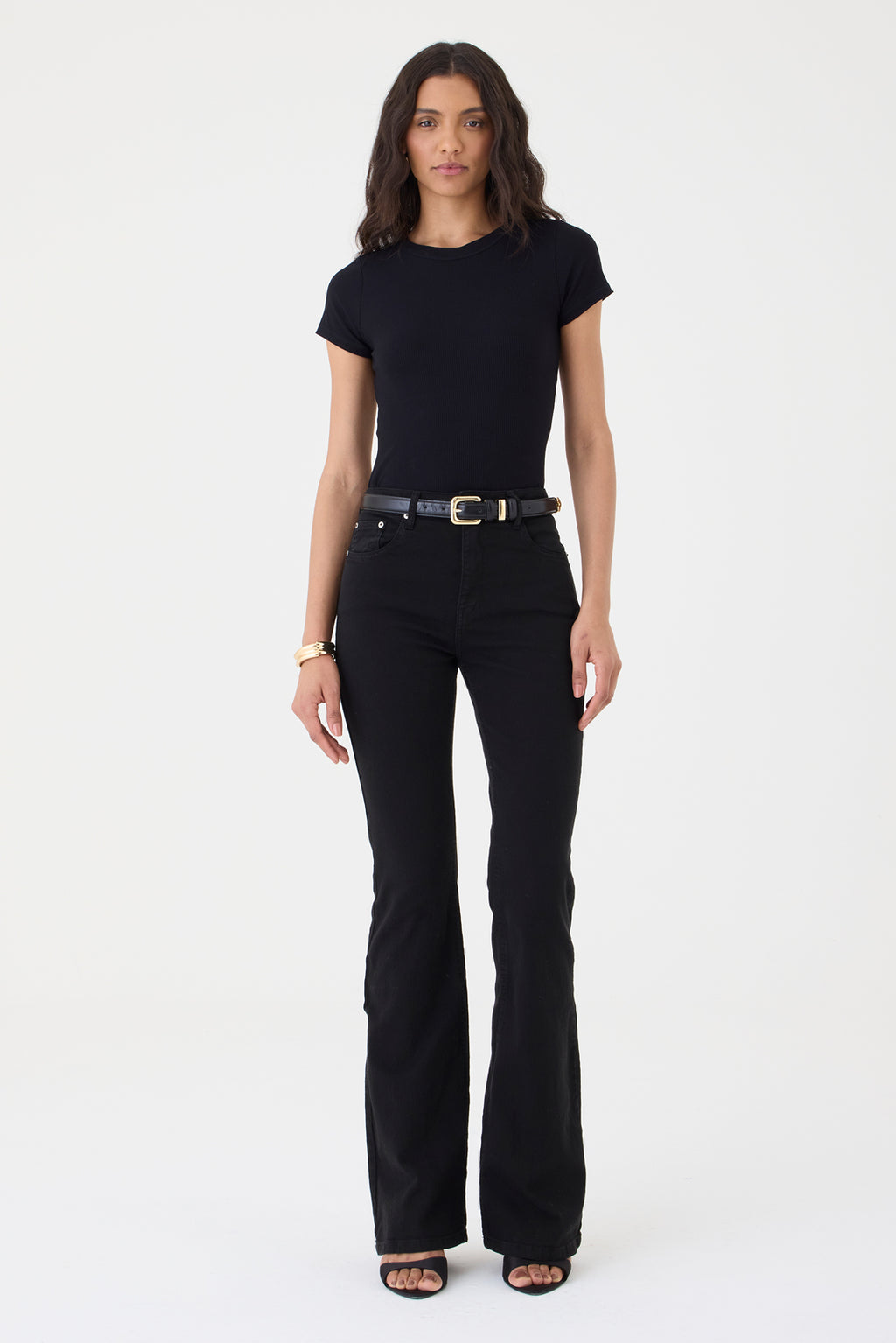 CALÇA LARISSA FEMININA BOOTCUT SARJA PRETA