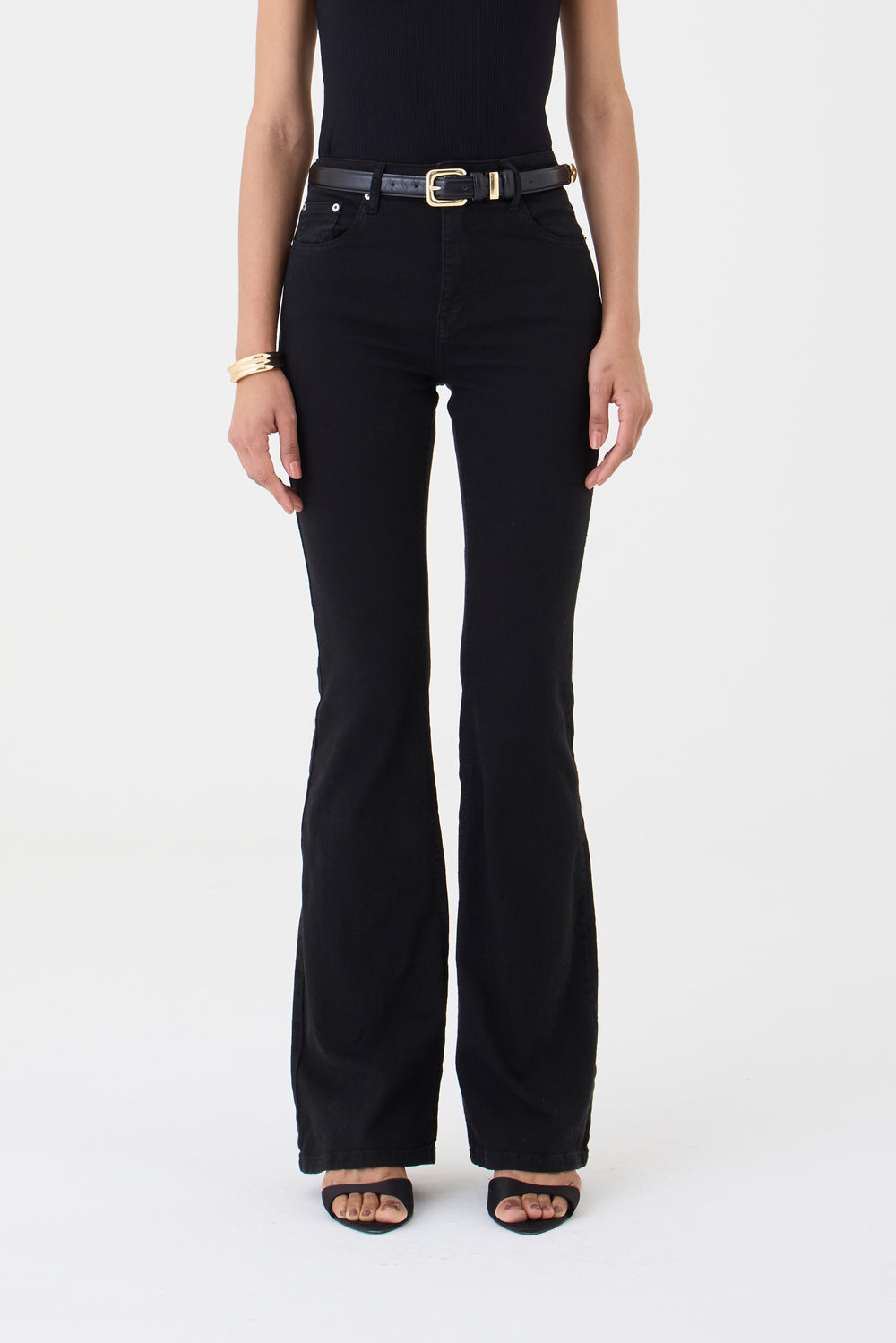 CALÇA LARISSA FEMININA BOOTCUT SARJA PRETA