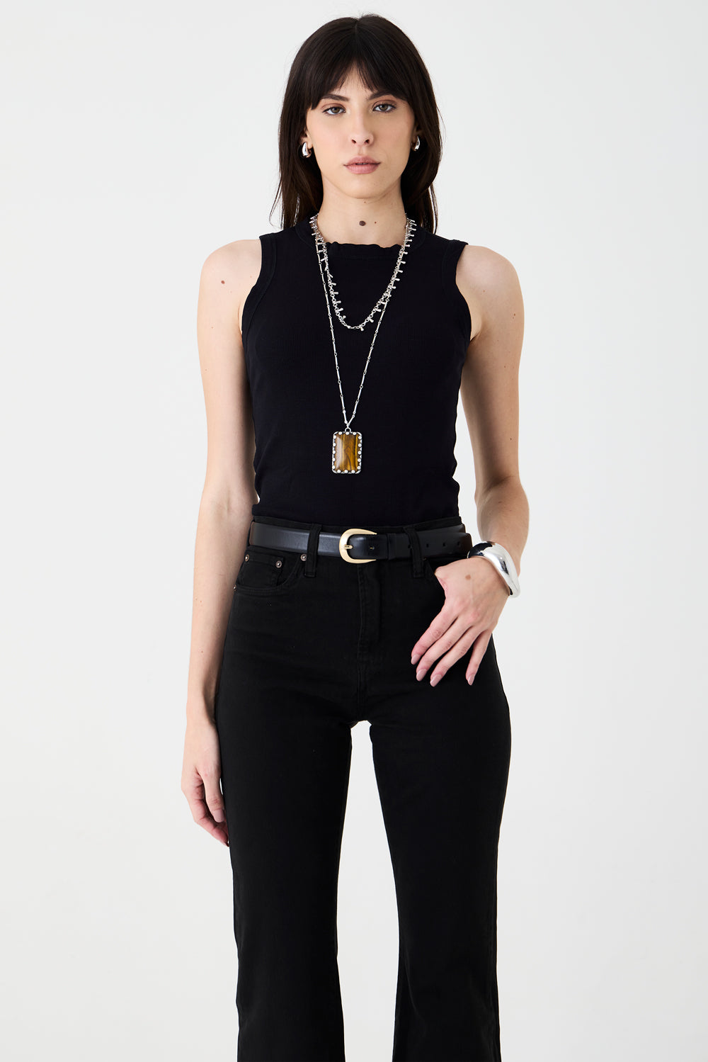 CALÇA LARISSA FEMININA BOOTCUT SARJA PRETA