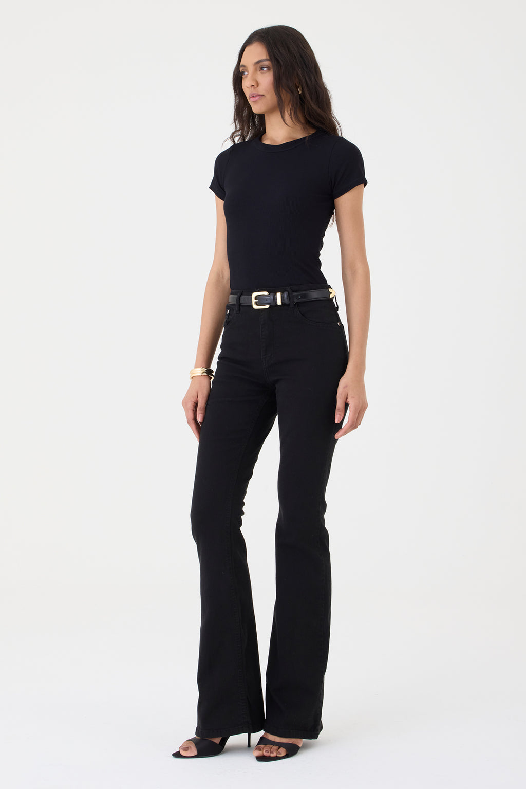 CALÇA LARISSA FEMININA BOOTCUT SARJA PRETA