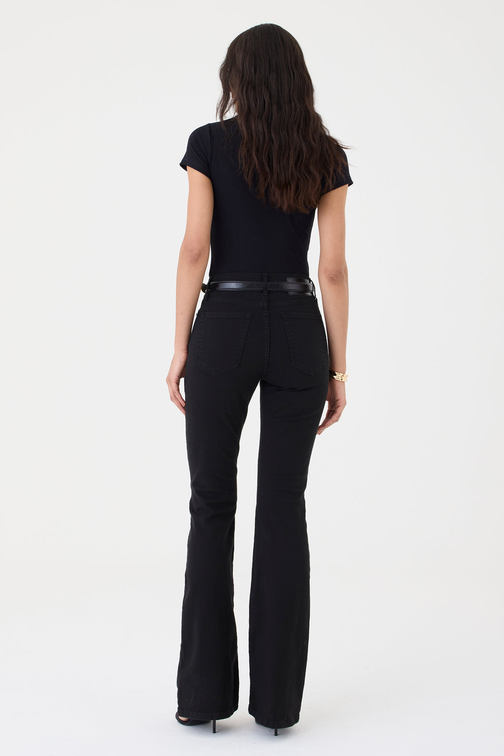 CALÇA LARISSA FEMININA BOOTCUT SARJA PRETA