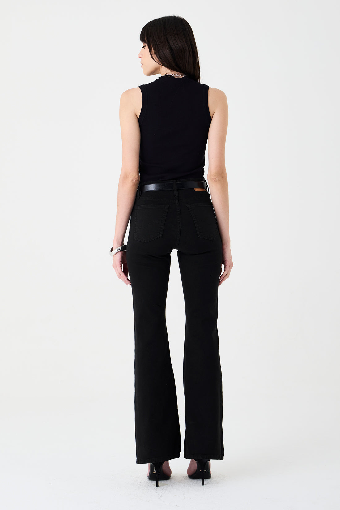 CALÇA LARISSA FEMININA BOOTCUT SARJA PRETA