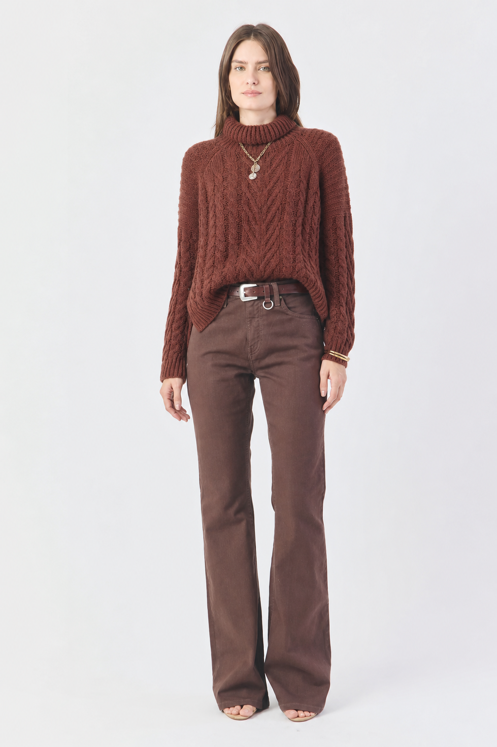 TRICOT FEMININO MULET MANGA LONGA - MARROM